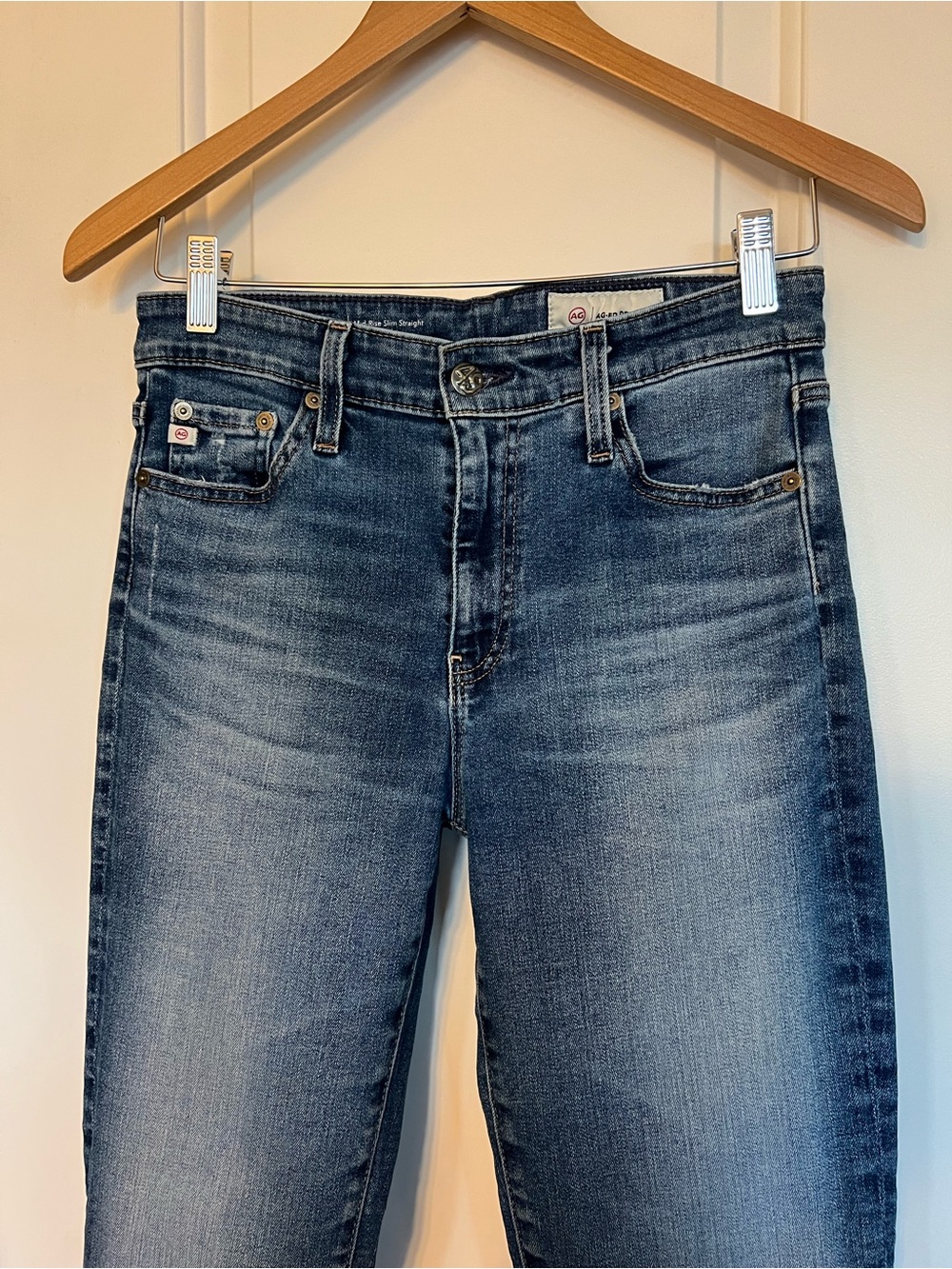 AG jeans Adriano Goldschmied Mari Mid-rise Slim Straight jeans Size 27 Premium - Picture 5 of 10